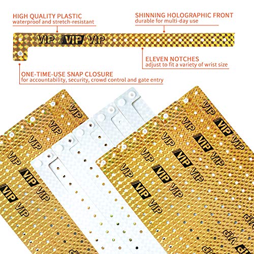 Golden VIP Wrist Band-Activity Wristband 100 Pack