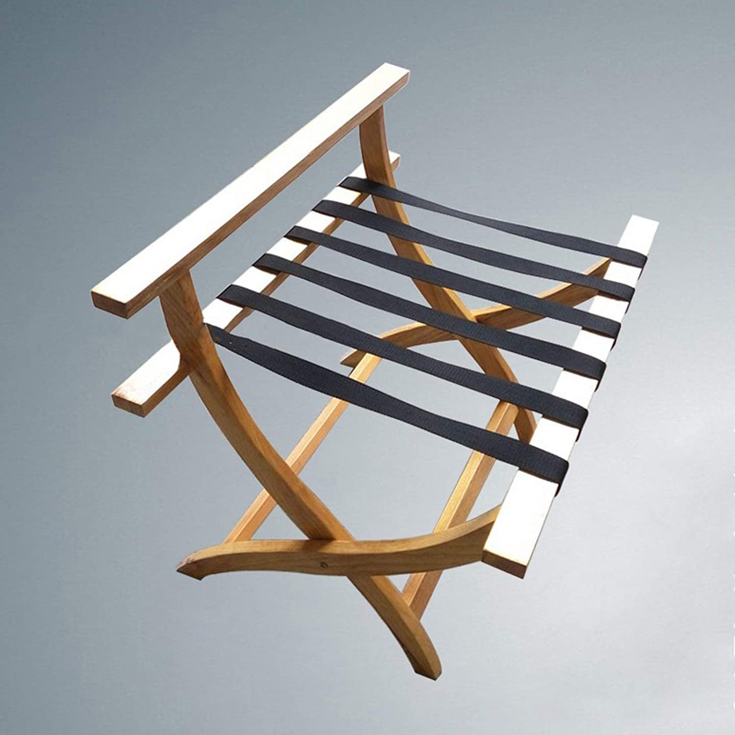 Portaequipajes for habitación de invitados, soporte plegable for maletas, estantes de suelo plegables con respaldo, portaequipajes de madera maciza for muebles de hotel, hogar.