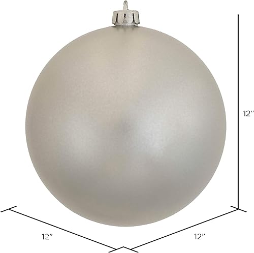 Vista 10 de Vickerman Adorno de bola de caramelo rojo de 12 pulgadas, inastillable y resistente a los rayos UV, confiable y listo para colgar, adornos rojos