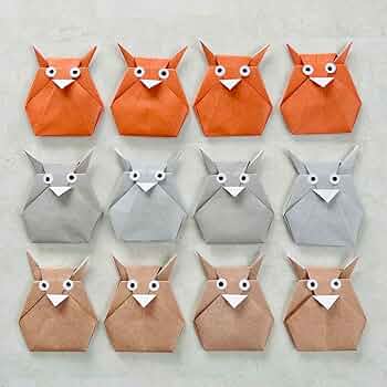 Amazon | 折り紙 フクロウ 12個 敬老の日 | おりがみ | ホビー