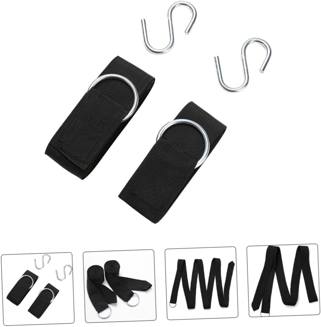 1set Camping Hammock Straps with s Hooks for Tree Swing Hanging Rope for Backyard Playground and Outdoor Use Includes Heavy Duty Straps