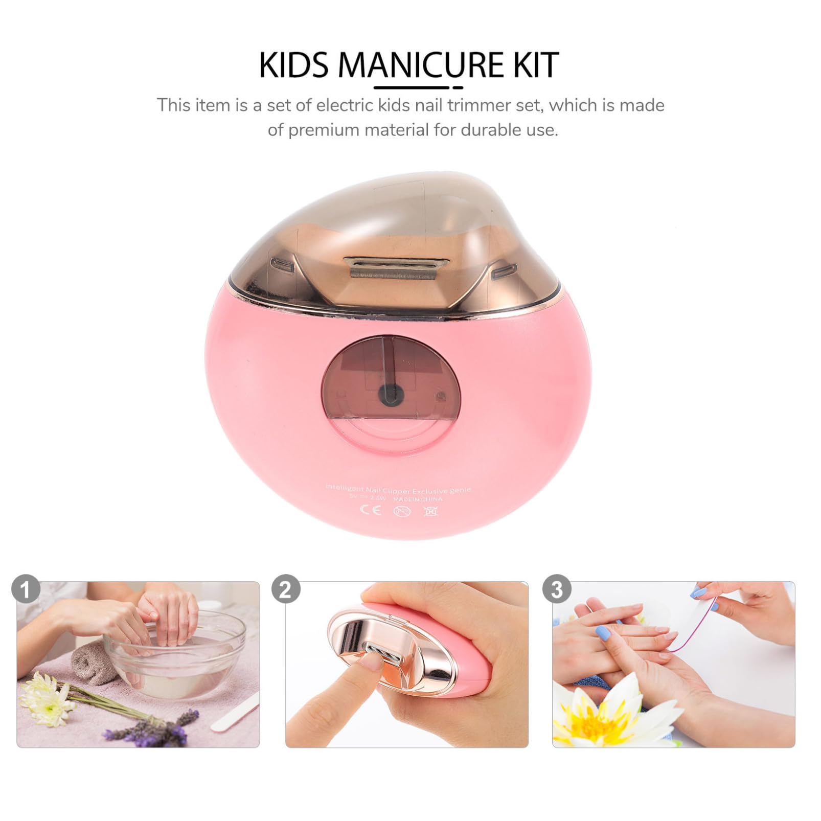1 Set Kit Cortauñas para Niños con Cabezales de Pulido, Recortador de Uñas Eléctrico Portátil para Uso Hogar