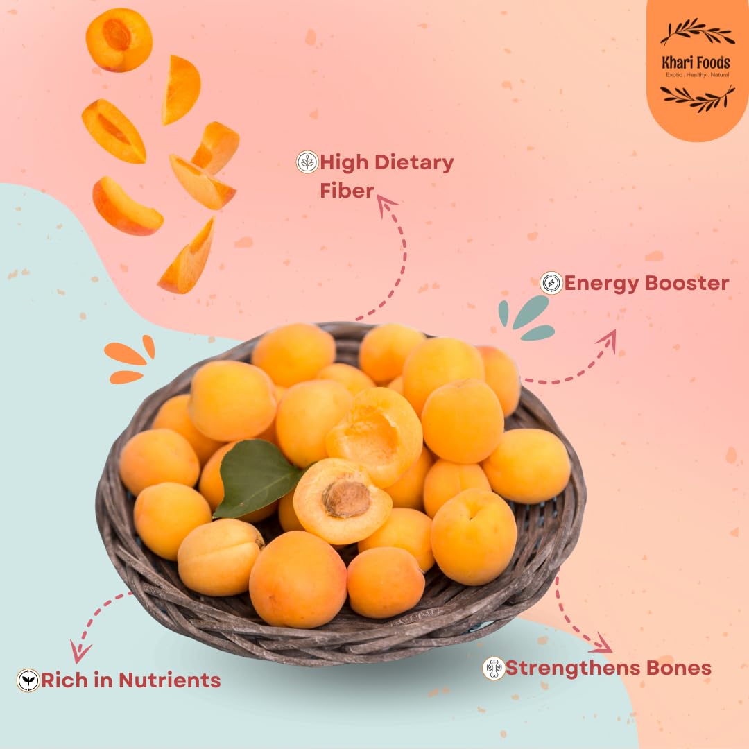 Khari Foods Premium Apricots 200g, Sun Dried Khumani, High Fibre, No Added Sugar, Health Snacks - Image 3 thumbnail
