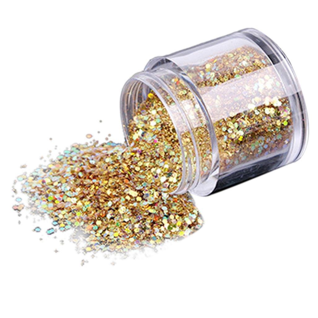 QuickGrowth10g/Box Gold Sliver Nail Glitter Powder Shinning Nail Mirror Powder (gold)