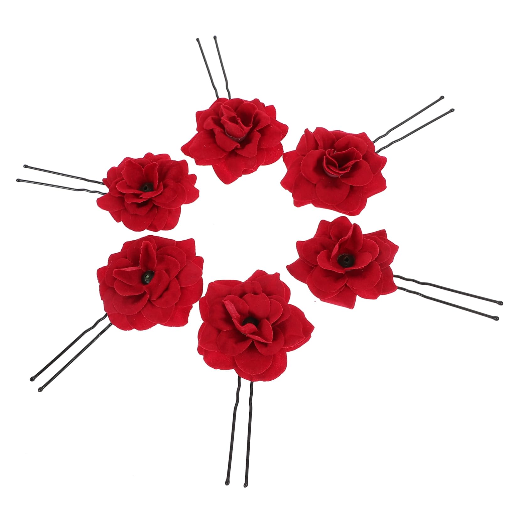 FRCOLOR 10 Sets – Langlebiger Haarschmuck Für Die Braut Haarnadel Dekorative Haarnadel Braut-haarstab Rosenblume Haarstäbchen 6 Stück X 10