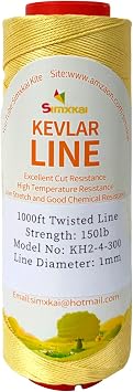 Simxkai Kevlar Kite Flying Line Low Stretch Twisted Kite String High Strength for Fishing Outdoor Camping Hiking 1000ft_150lb
