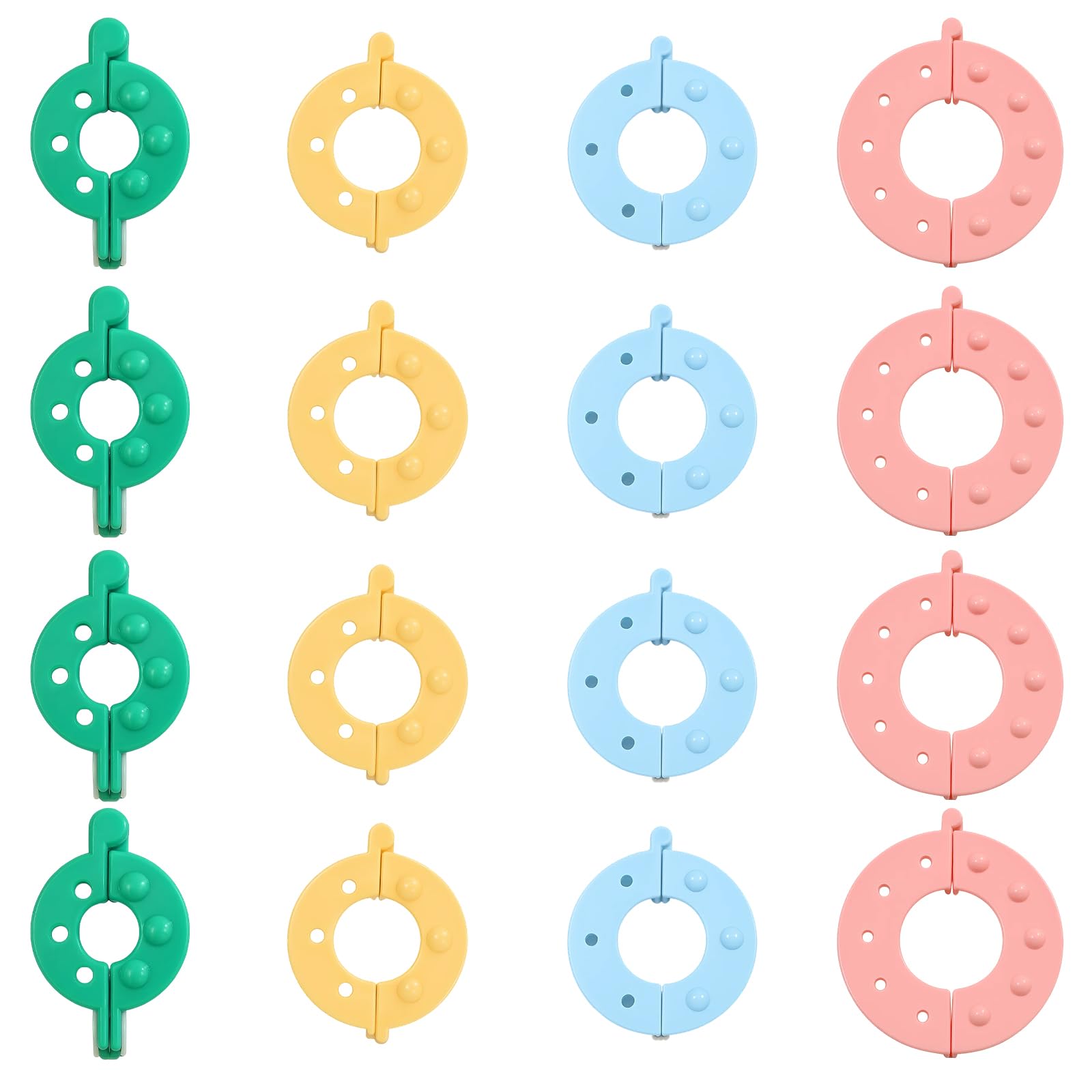 Pom Pom Maker Kit, 16-Pack Craft Supplies with 4-Color Yarn, Clover Style Pompom Maker Tool for DIY Fluffy Craft Projects, Arts and Crafts for Kids & Adults