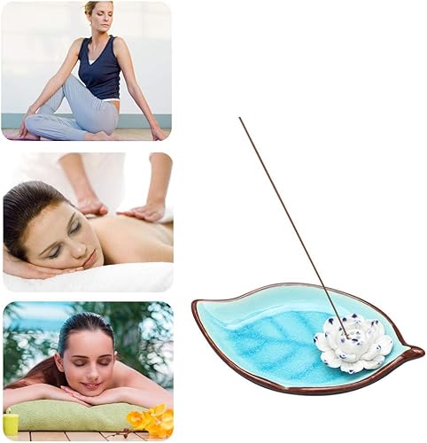 Miniatura 5 de AUFWH Inscent Cascada Retro 3 Agujeros Cerámica Lotus Quemador de Incienso Budista Titular de Incienso Decoración de Hogar Oficina Decoración