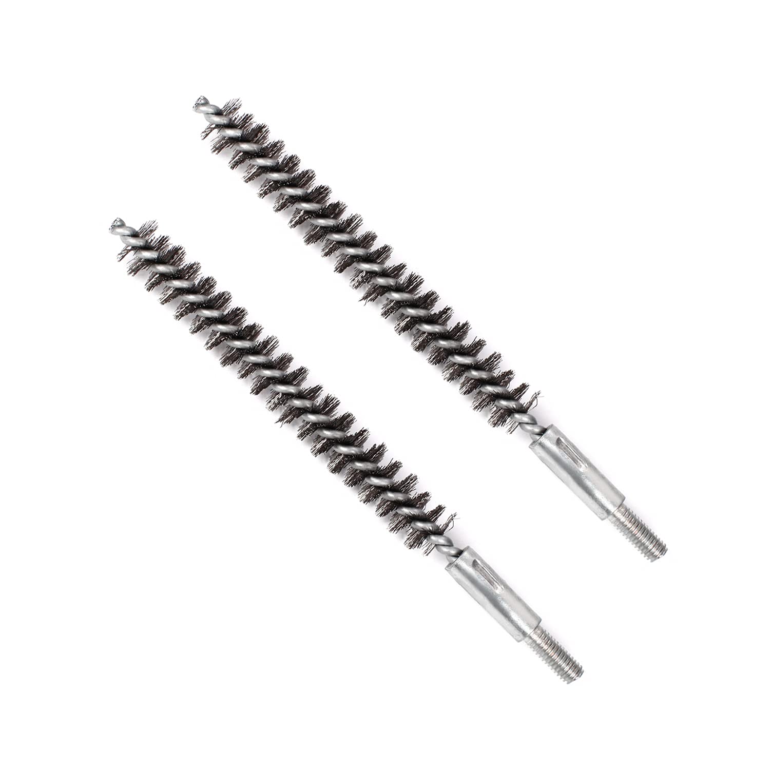 Utoolmart Stainless Steel Wire Tube Cleaning Brush, Round Chimney Cleaning Brush, M6 Threaded Interface Cleaning Brush, 12mm Diameter 160mm Length, 2pcs