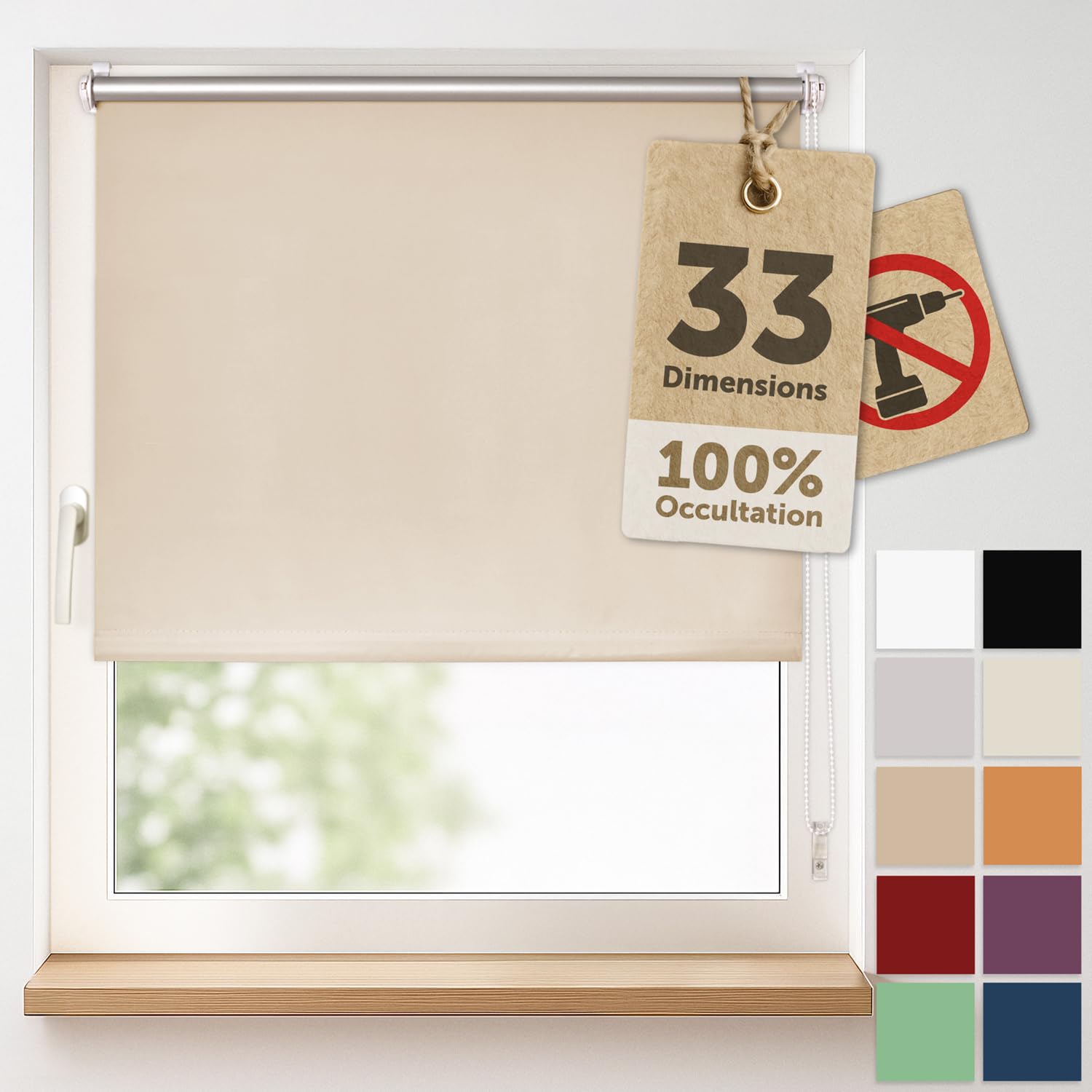 Store occultant sans perçage Blumtal pour bloquer la lumière et la chaleur d'été