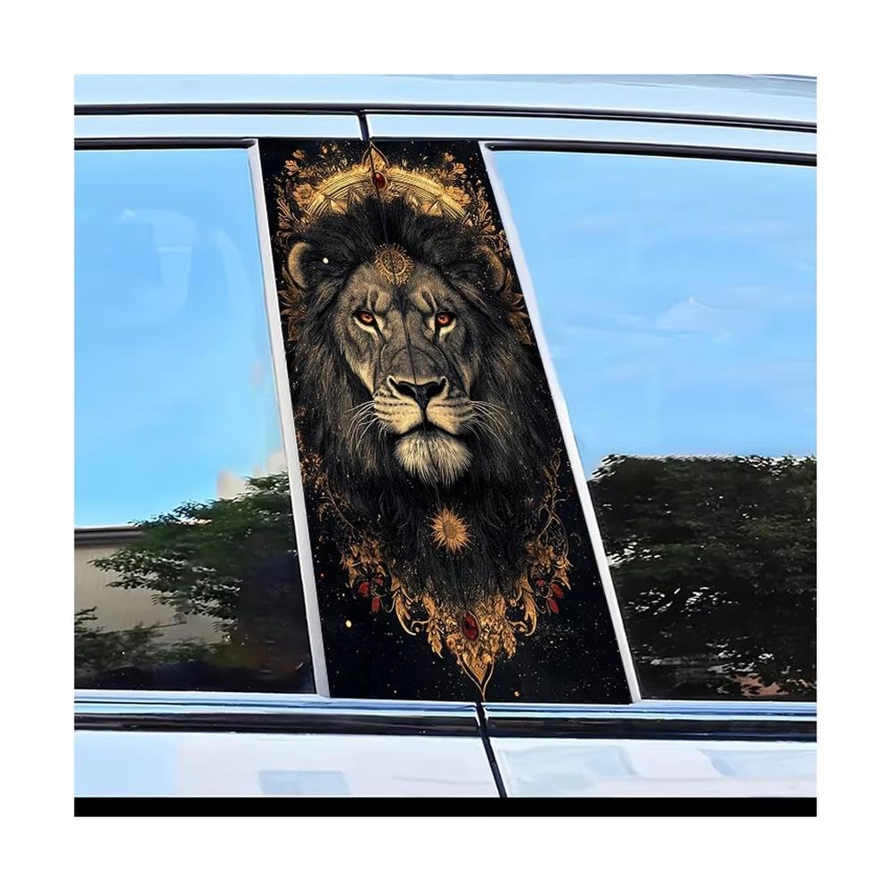 Dabhuoc One Color Car Parts 2 Pcs Car B-Pillar Sticker Lion Scratch Protection