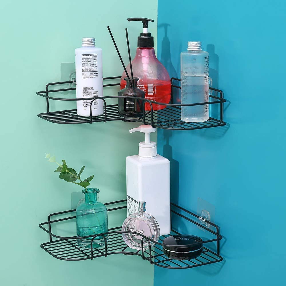 Dayish Faucet Storage Soap Sponge Dish Hanging Holder Metal Sink Caddy Organizer Drainer Clamp Rack (Corner Shelf) 4