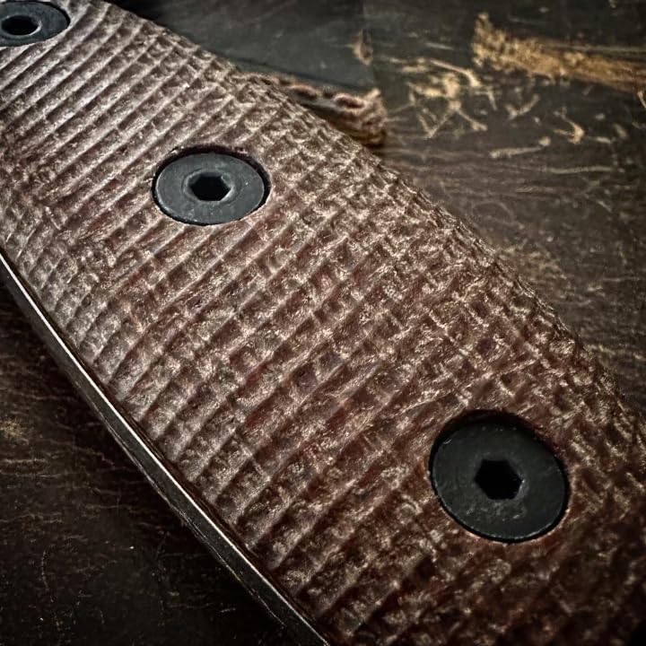 Miniatura 2 de ESEE Sencillo Cuchillo de supervivencia de hoja fija con mango de micarta marrón y funda Kydex (acero A2)