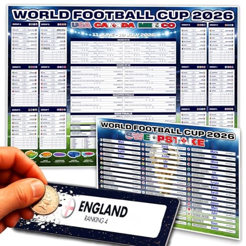 World Football 2026 Sweepstake Kit A1 Wall Chart & 48 Scratch Cards
