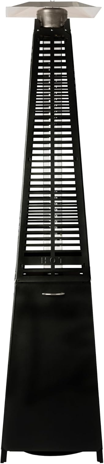 Fire Sense 66991 Pyramid Flame Patio Heater 40,000 BTU Outdoor Propane Heater Tower with Wheels – Black