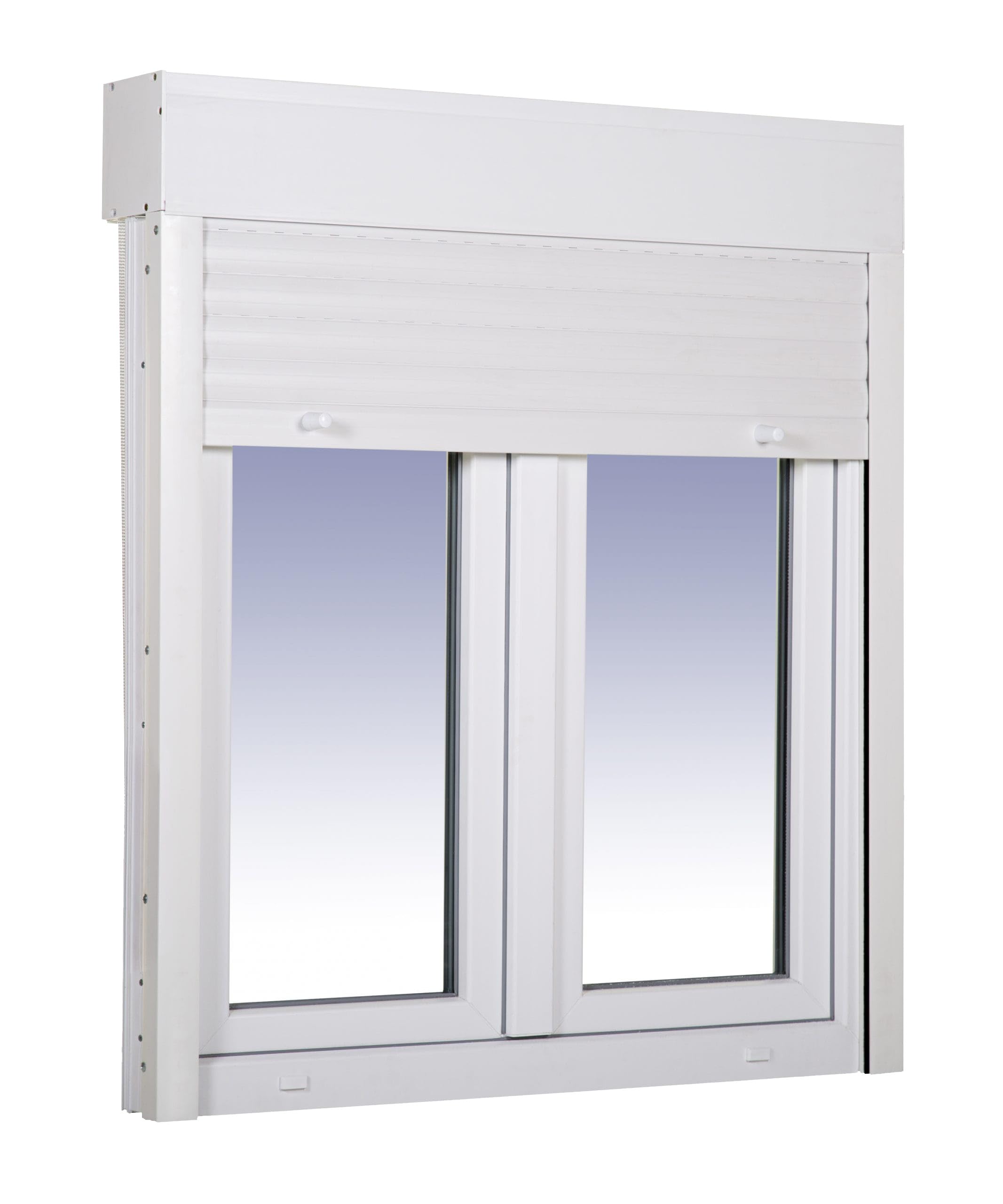 Ventanastock Ventana PVC 1400x1155 Practicable Oscilobatiente 2 hojas con Persiana de PVC