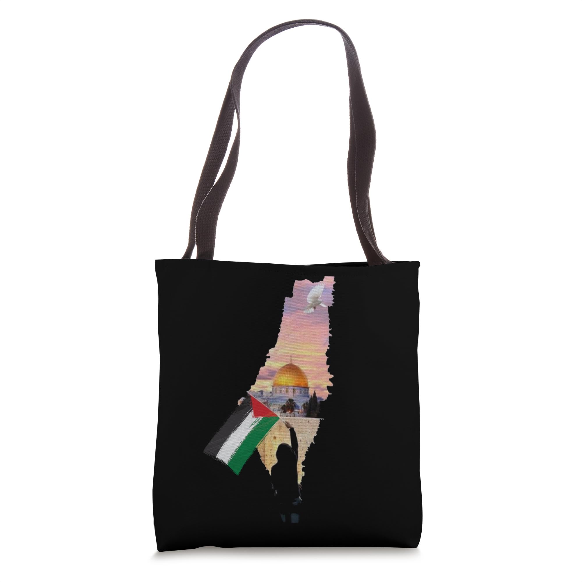 Boy Hold Palestine Flag In Palestinians Map Baba Mama Cities Tote Bag