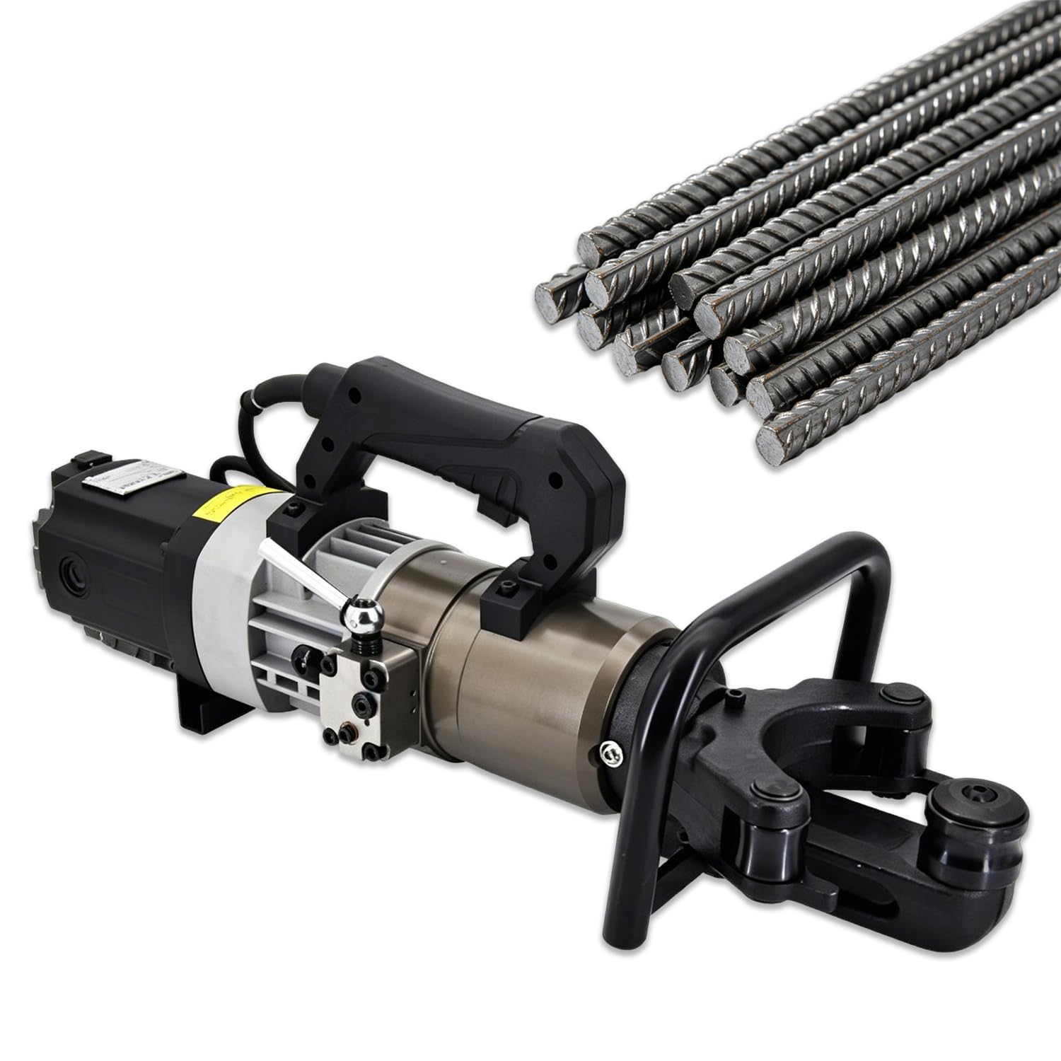 WTRYRN 1200W Steel Rod Bender, Portable Rebar Bending Machine, Fast Piston Reset, Strong Hydraulic Power, Perfect for Heavy-Duty On-site Construction E
