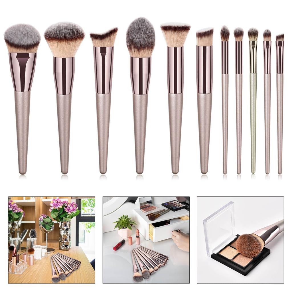 Convenient Angled Makeup Brush For Women Cosmetic Concealer Application Soft Synthetic Bristles Powder Buffing Brush