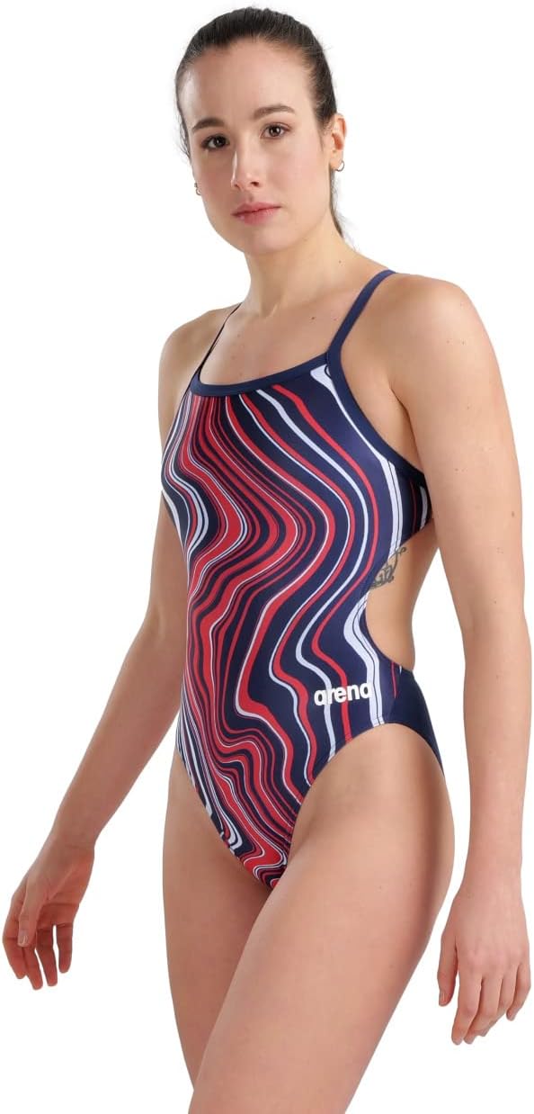 Arena Womens Arena Performance Women's Marbled Challenge Back Swimsuit - Image 6