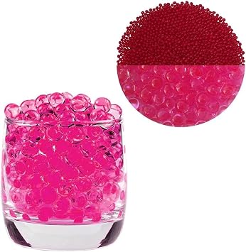 Water Beads 50000 Mix Non-Toxic Gel Water Beads, Vase Filler for Candles, Jelly Water Gel Beads for Vase, Wedding Decoration, Flower Arrangement Rose Red