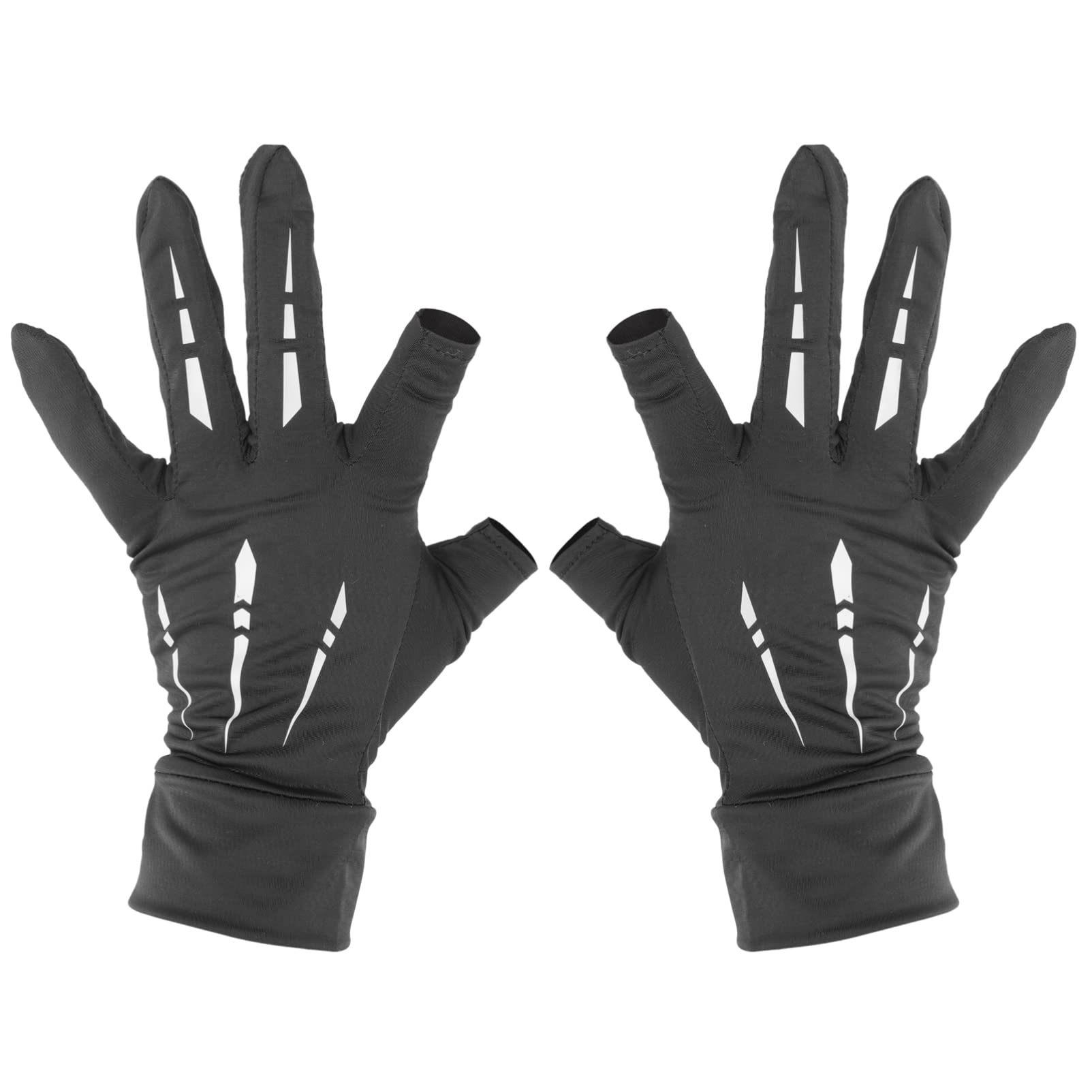 Happyyami 1 Pair Sun Protection Gloves Fishing Glove Glove’s Slip Sun Fishing Protective Serve Sunscreen Ice Fingers Casting Arctic Men Cool Anti Sports Ice Silk Elastic Fabric