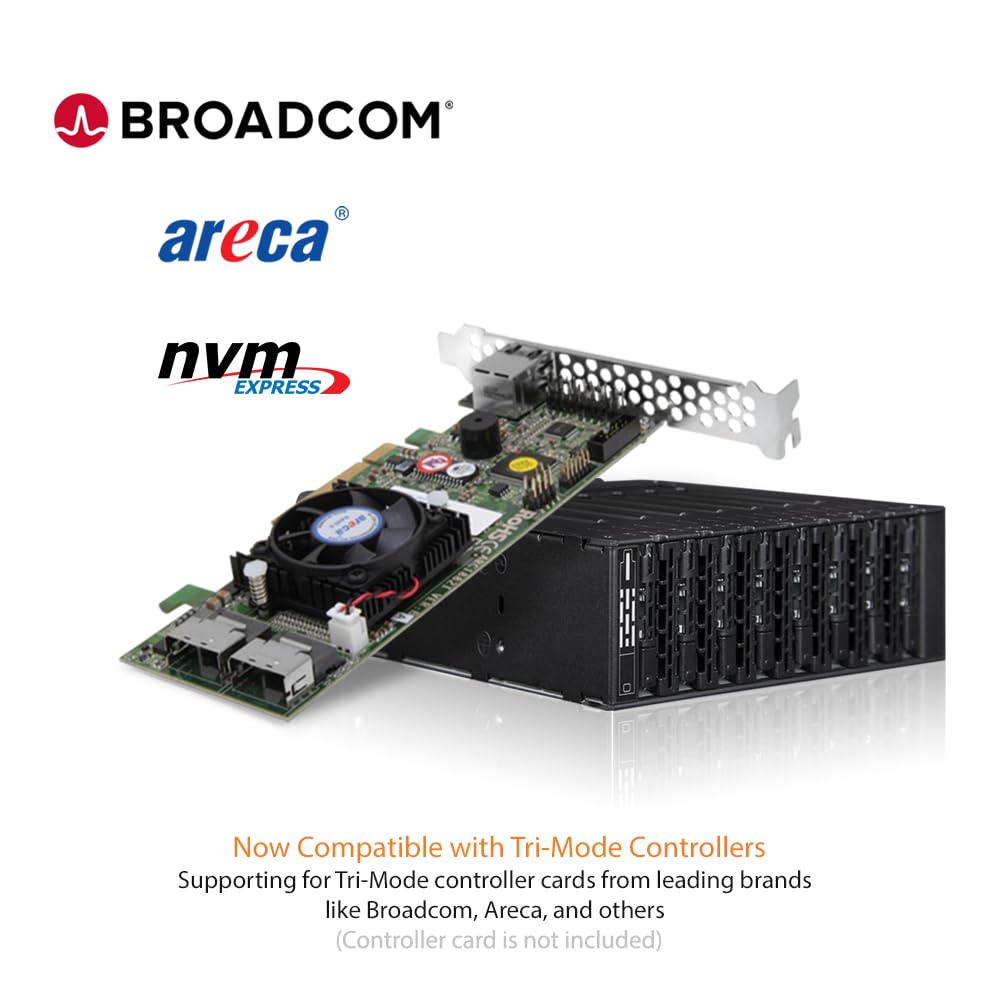 ICY DOCK 8 Bay M.2 NVMe SSD PCIe 4.0 Mobile Rack Enclosure for