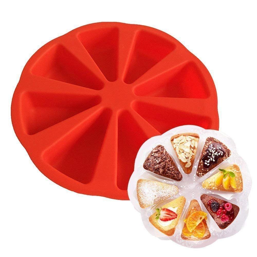 2pcs 8 Cavity Triangle Silicone Cake Mold Kitchen Bakeware Diy Desserts Baking Mousse Moulds Pan Tools ZXCVB (Color : 2pcs)