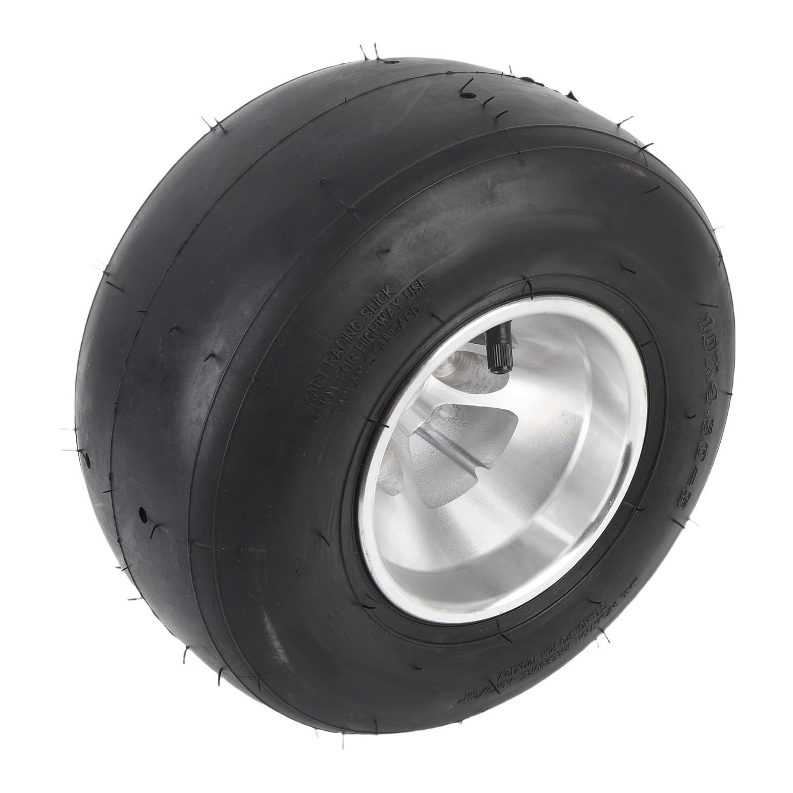 KIMISS Neumático 10x4.50-5 con llanta para ATV, UTV y kart, 4PR sin cámara, antideslizante y resistente a pinchazos, ideal para cortacésped y vehículos todo terreno