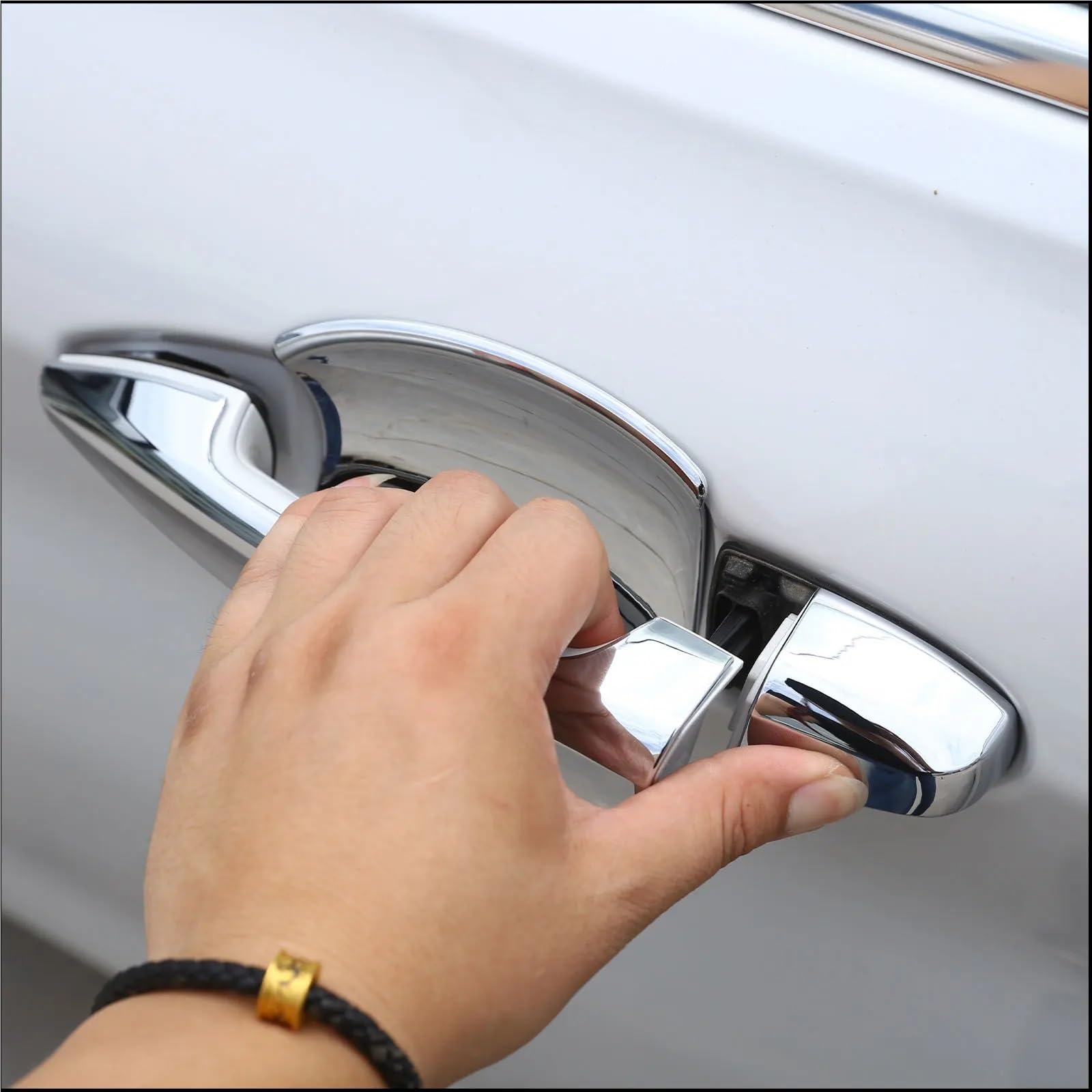 klamka zewnętrzna Pasuje do BMW X1 F48 X2 F47 Seria 2 218i Gran Tourer F46 2015-2017 X5 F15 Osłona zewnętrznego panelu klamki samochodu pokrowiec na klamkę drzwi samochodu(Piano black)