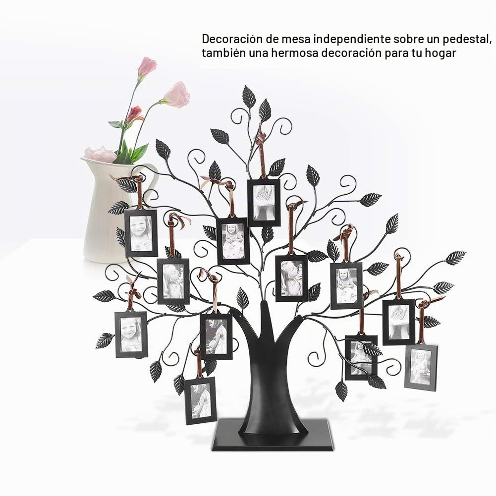 Duokon Las fotos familiares de metal de moda enmarcan el árbol de la exhibición con la decoración del hogar de los marcos de las imágenes de la ejecución(M)