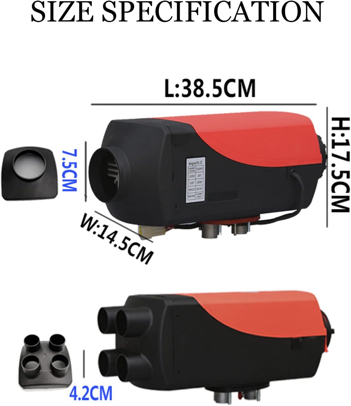 Air Diesel Heater,Portable Parking Heater Portable 12V/24V Car Diesel Air Heater Kit 4 Hole Diesel Parking Heater for Trucks,Trailer,Boat and Motor-Home