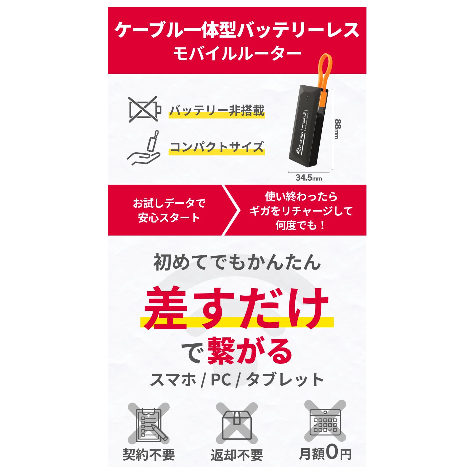 リチャージ WiFi M4（バッテリーレス） リチャージWiFi 【リチャージWiFi公式】100ギガ付き 365日間 M4