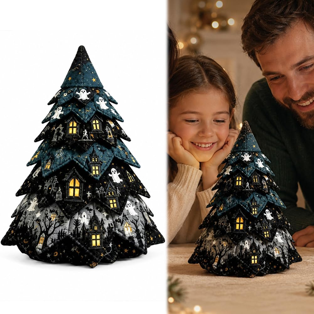 3D Quilted Halloween Tree Kit, DIY Patchwork Craft Beginner Sewing Kits