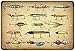 Early Fishing Lures Vintage Look Reproduction 8x12 Metal Sign 8120784