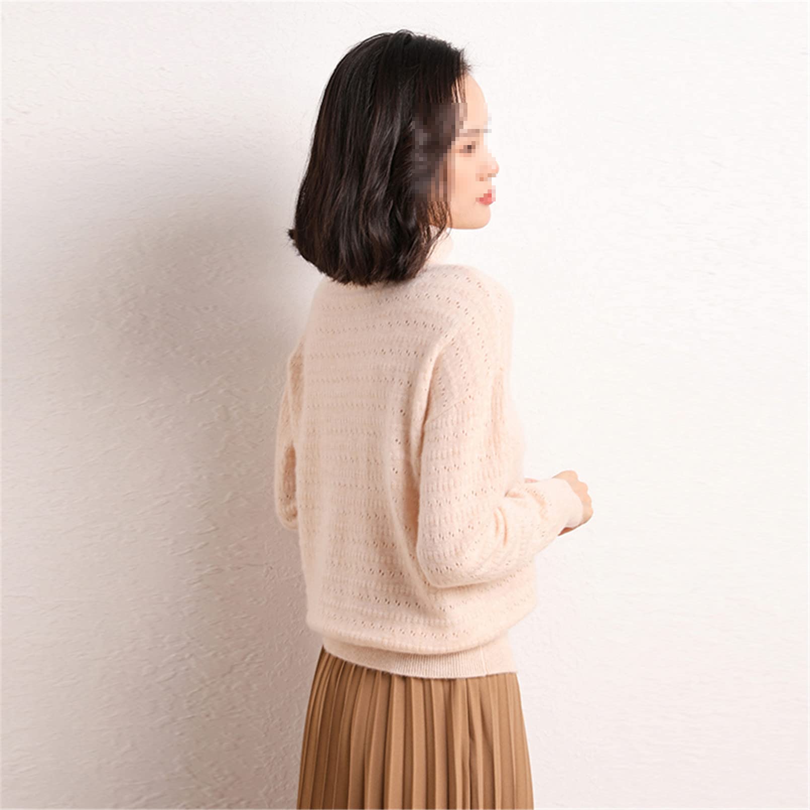 Maglione lavorato a maglia di lana delle donne scava fuori il pullover solido del tricot delle signore