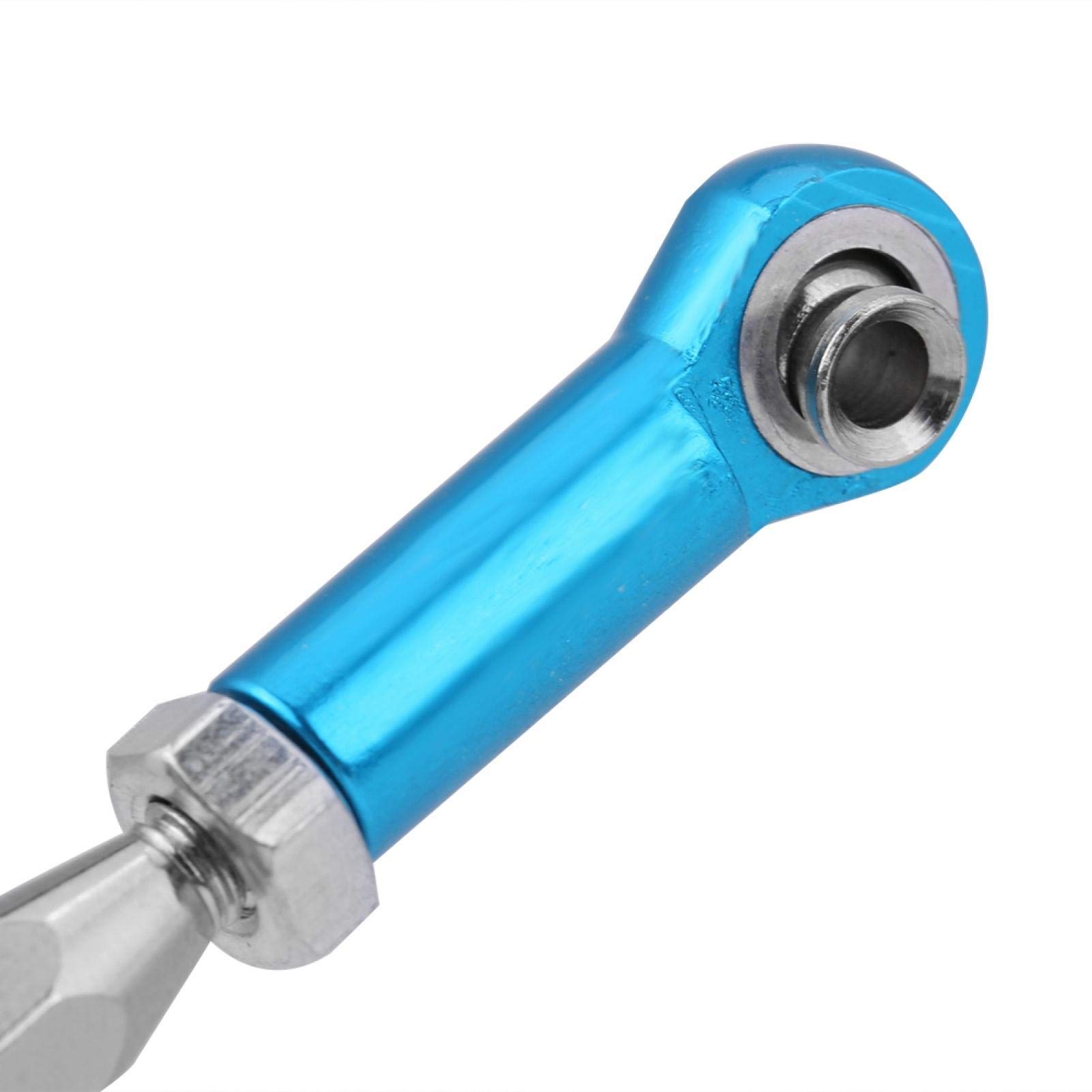 RC Steering Linkage Rod, 2 Piece Metal Arm Steering Rod Link, Servo Link Pull Rod for RC Car, Compatible with HSP94111 94188 RC Car Truck(Blue)