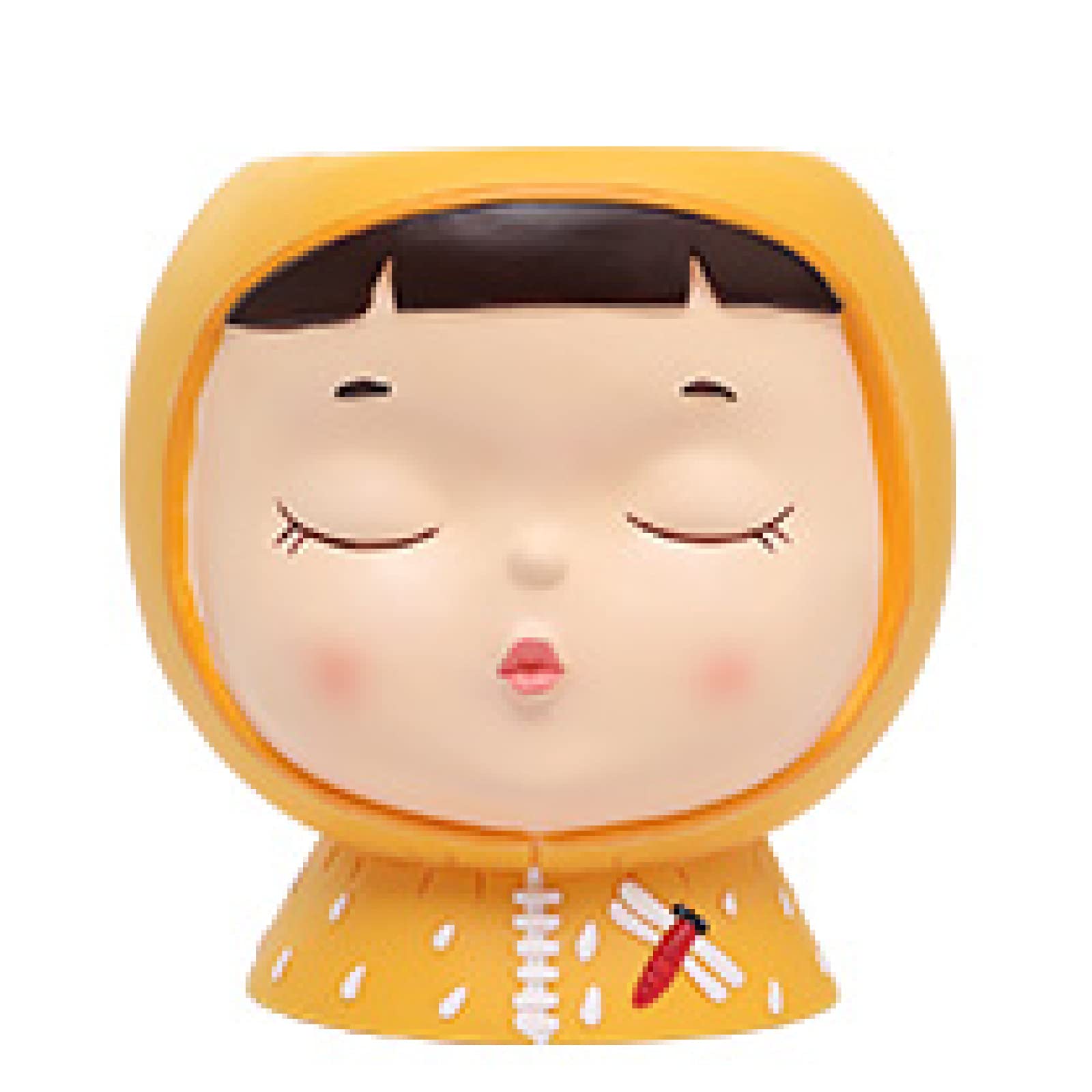 Imperméable meat pot émail avec design mignon de fille pour décoration intérieure