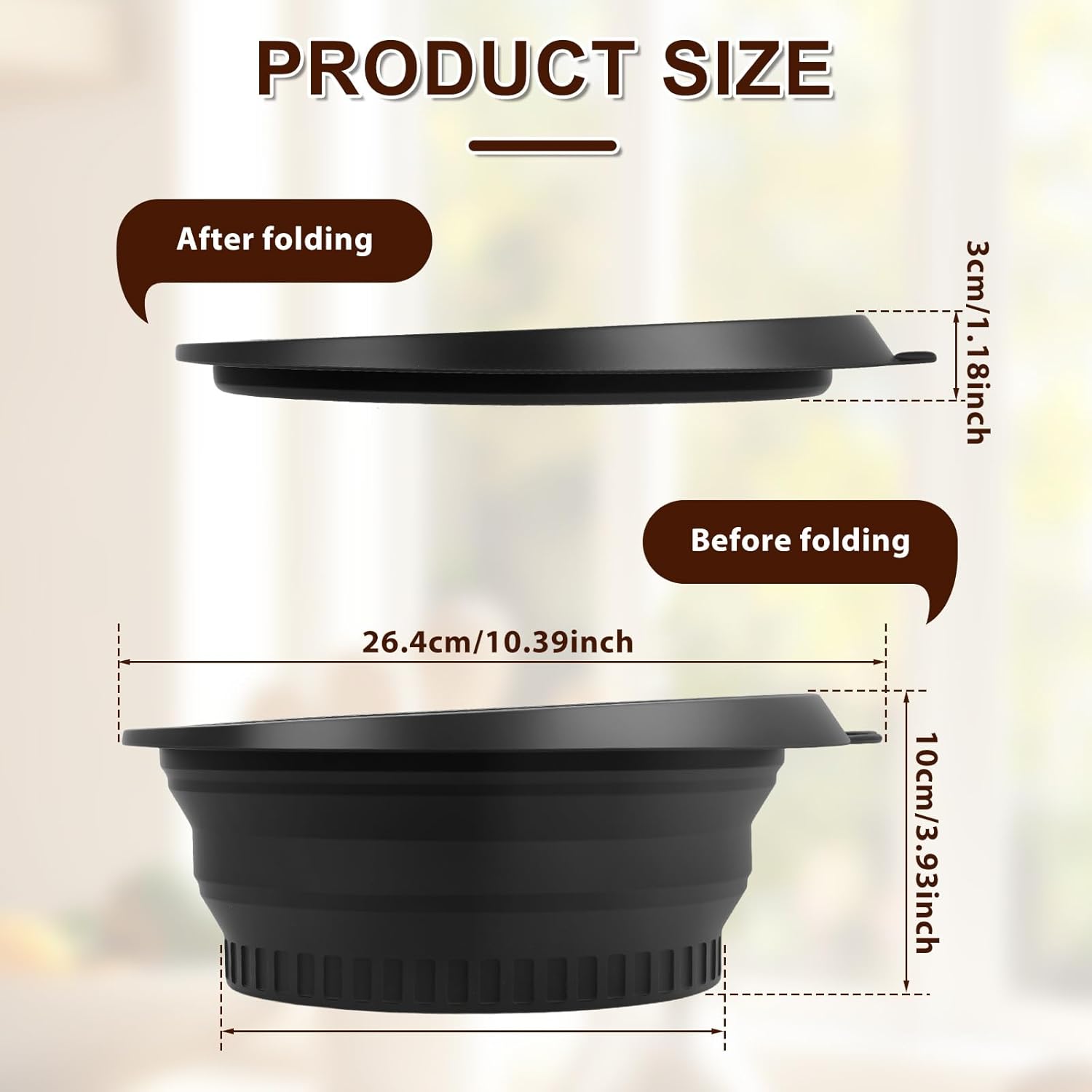 Face Bowl for Ice with Built-in Icetray, Collapsible Silicone Bowl for Face Ice Bath, Space Saving Wash Basin for Cold Plunge Therapy, Skin Tightening & Acne Relief, Spa Tool for Home Travel (Black) - Image 2