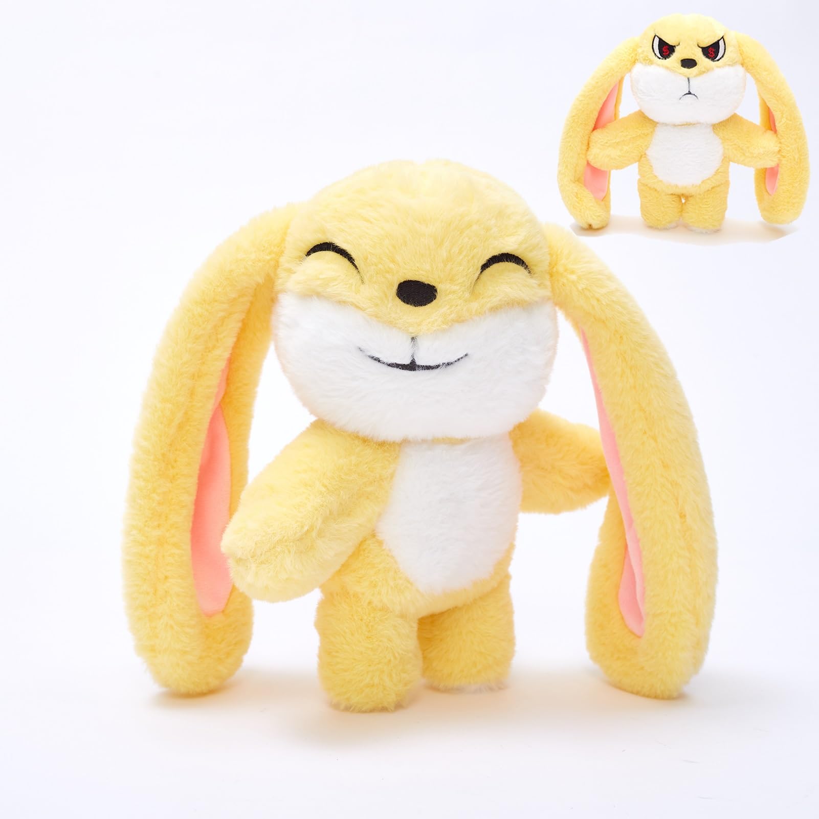 Bunny Plush Toy Stuffed Animal Funny Rotating Head Rabbit Plush Pillows Toy Cute Sensory Soft Stuffed Animals Doll That Show Your Mood Stuffed Bunny