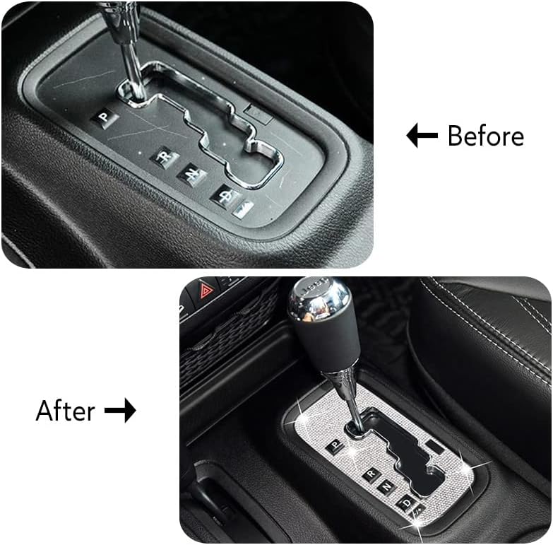 Miniatura 3 de ANOWVI Bling - Adhesivo decorativo para caja de cambios, marco de caja de cambios, decoración de panel de cambios, calcomanías compatibles con Jeep