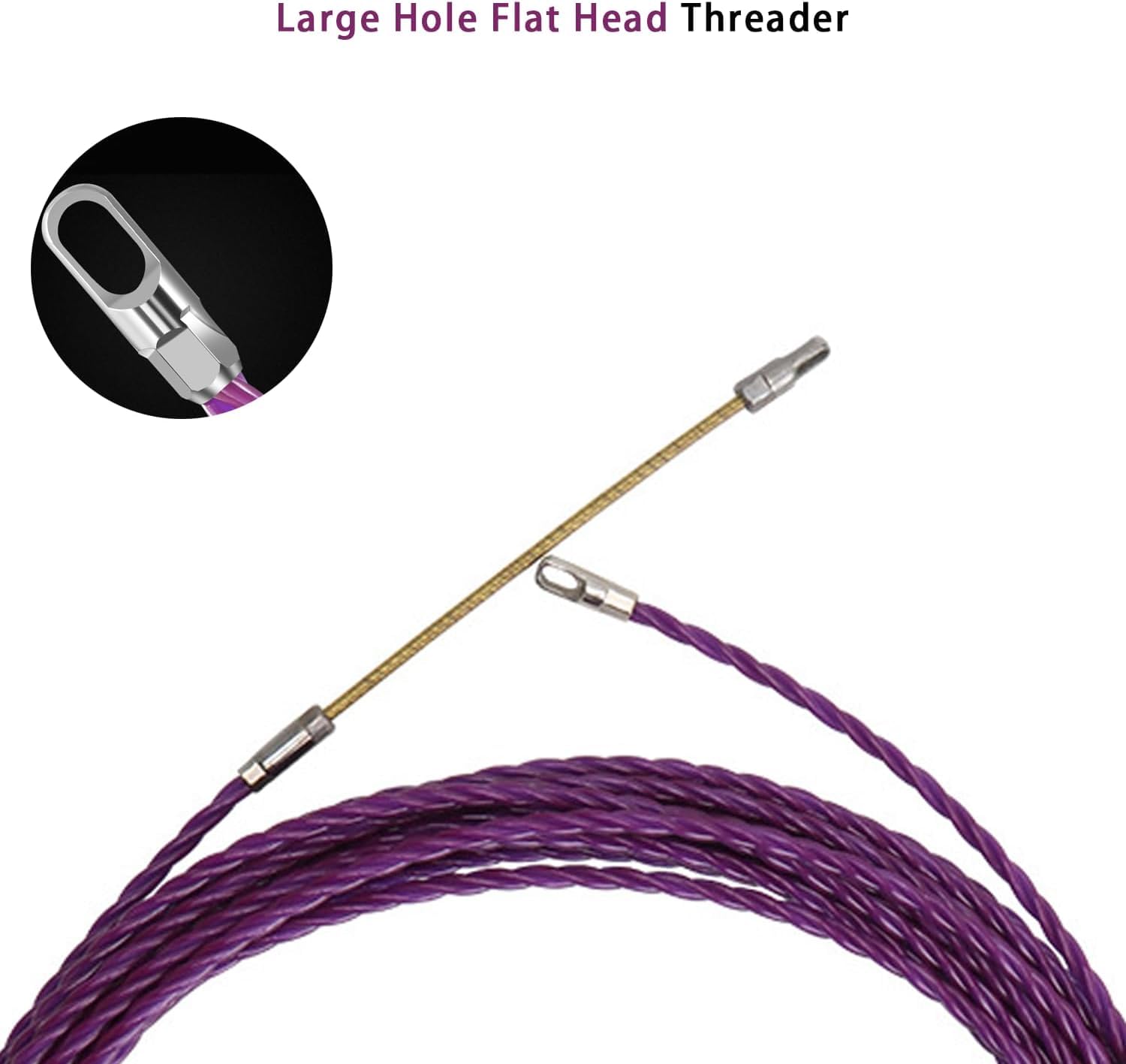 Dispositivo di Trazione per Cavi 30M 6MM, Piatto Molla Elettricista per Cavi Elettricista, Estrattore flessibile e leggero con 2 molle di Tensione