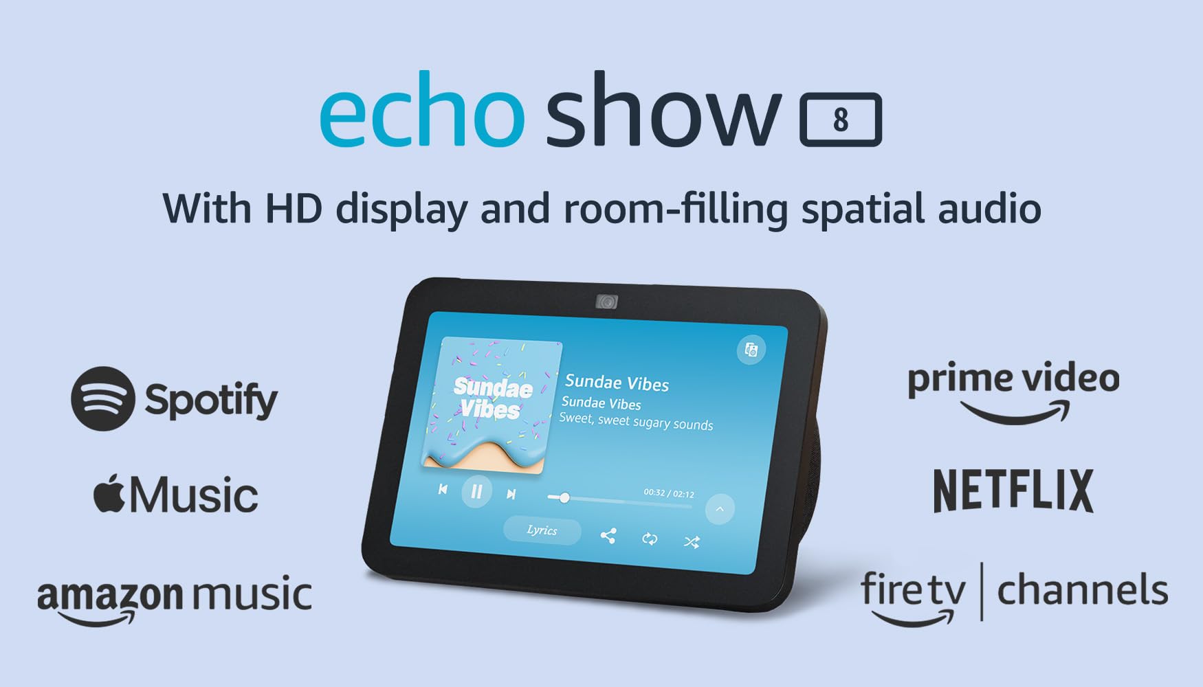 Amazon Echo Show 8, With Spatial Audio and Alexa+ Early Access, Smart Home Hub, ideal for open living spaces, Charcoal: Charcoal Device only