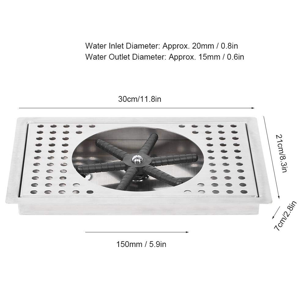 Compras Locas Glass Rinser, G1/2in Acero inoxidable Limpiavasos automático Limpiacristales para bar Cafetería Uso