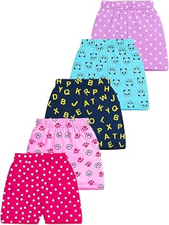 Kuchipoo Girls Regular Fit Cotton Shorts - Pack of 5 Price In India