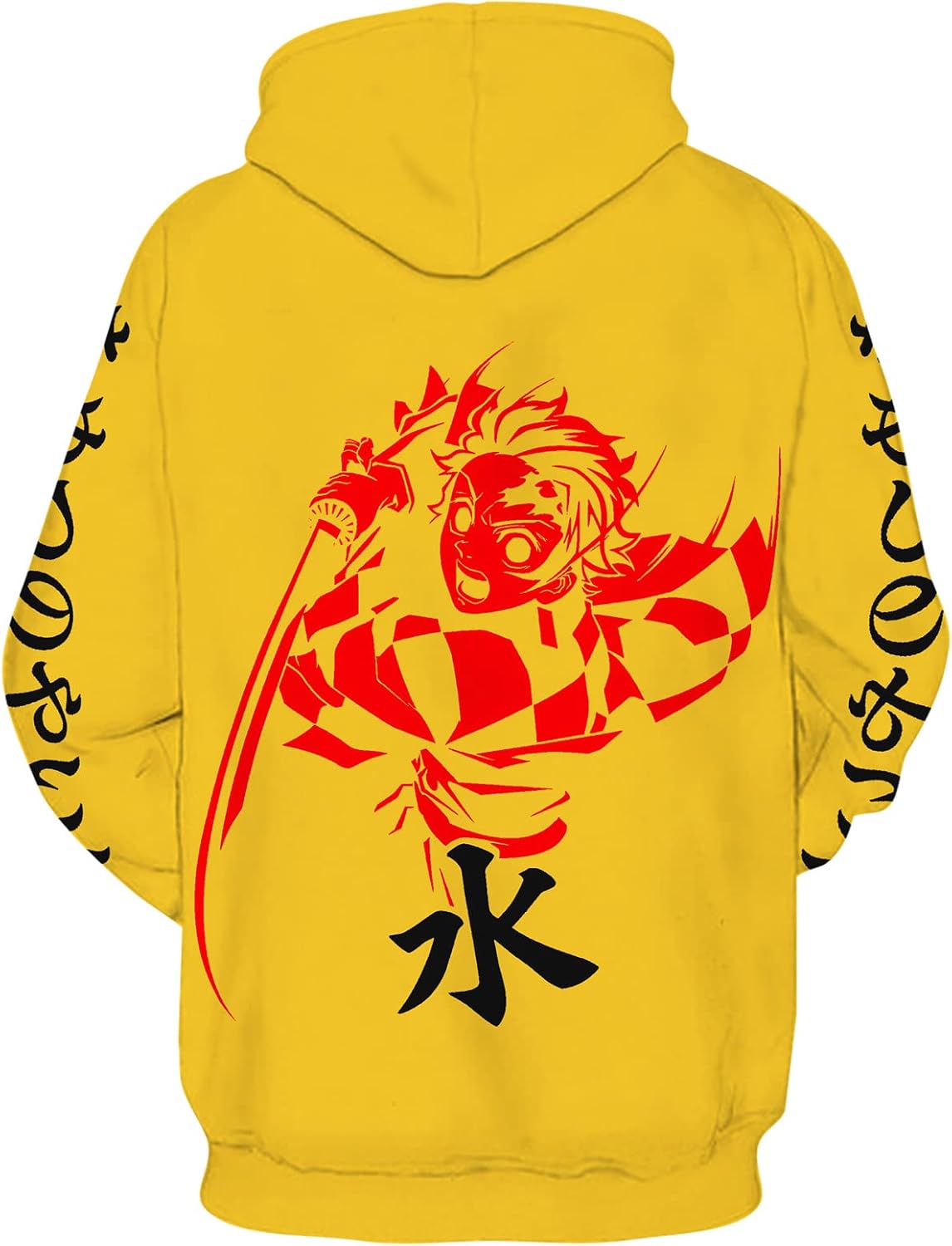 Miniatura 2 de COSHARO Sudadera con capucha de anime Tanjiro negra para hombre, Kimetsu no Yaiba, sudadera con capucha para niños, Kamado Tanjirou