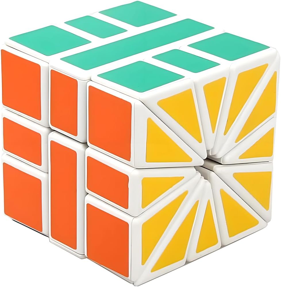 AI-YUN SQ2 Speed Cube, Square Two Magic Cube, Sticker Fan-Shaped Puzzle Cube Toys, White