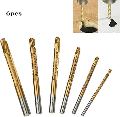 Miniatura 2 de XiBany Juego de brocas dentadas de acero de alta velocidad con vástago redondo ranurado para carpintería, taladro eléctrico de 0.118-0.315 in