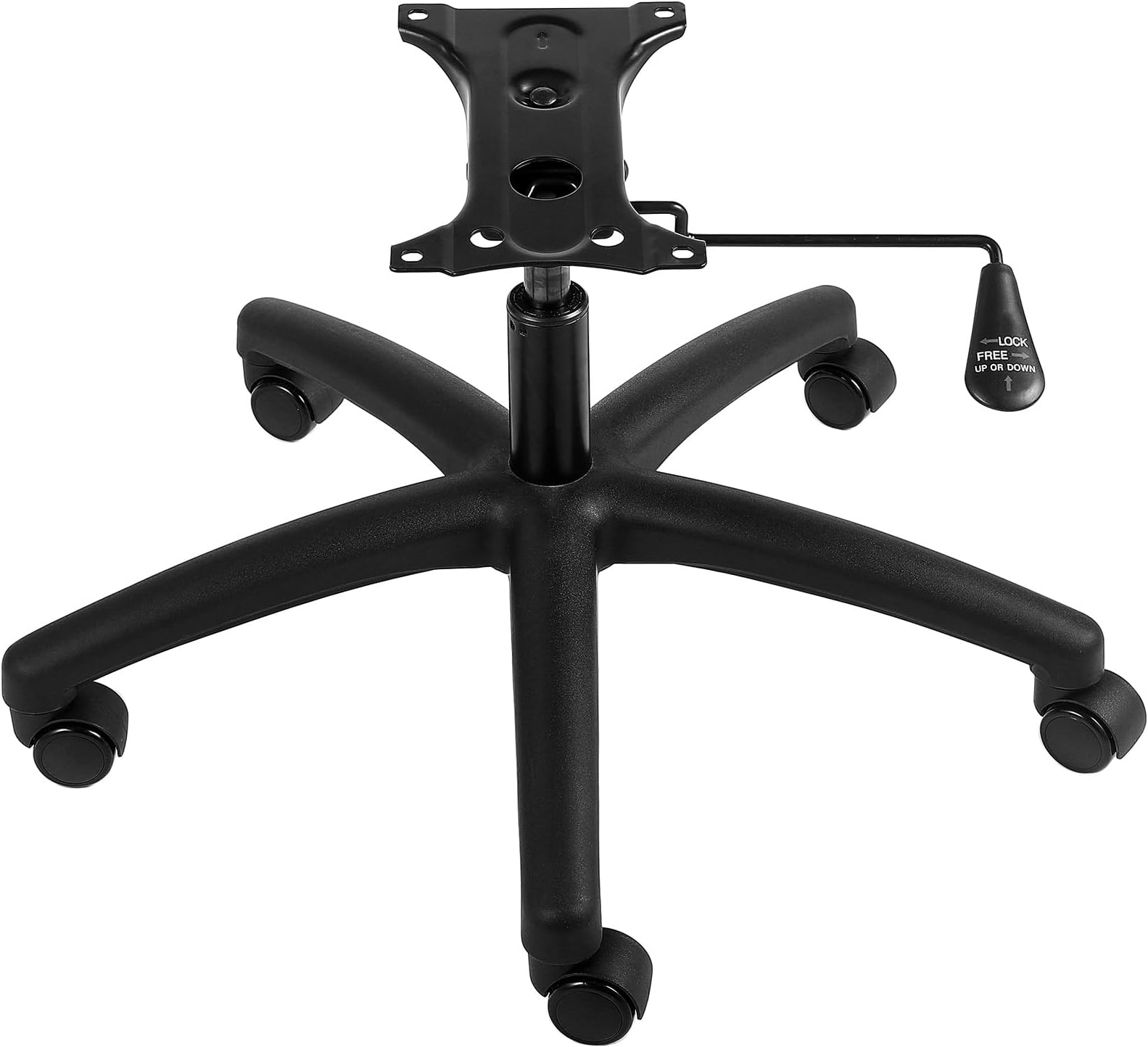 VEVOR Office Chair Base Replacement, 28", 2500 lbs Static Load, Heavy Duty Universal Computer Desk Chair Stool Base Part with 5 Casters, Gas Cylinder & Seat Plate, Desk Chair Base Replacement, Black