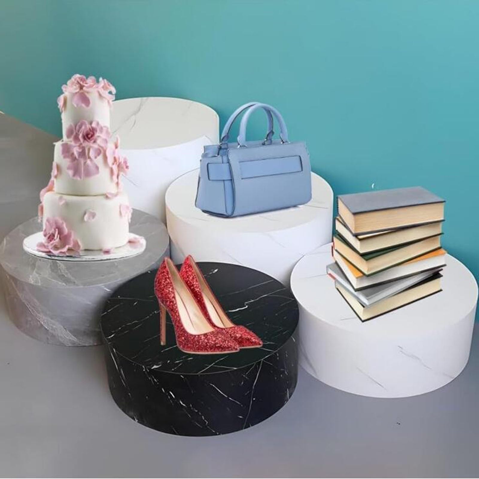 Base de plataforma de exhibición de maniquíes, base de plataforma de tienda de novia, fácil de almacenar, elevadores de base de plataforma de ropa, novia, tienda, gris, 60 x 20 cm
